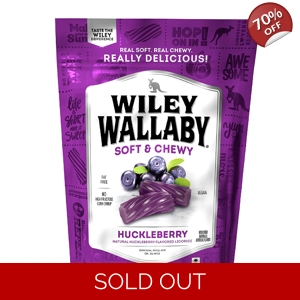 Kenny's Wiley Wallaby Gourmet Soft Huckleberry Liquorice - 284g Bag